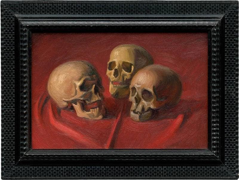 Vanitas (Three skulls) by Georg Scholz — Oil Painting Reproduction