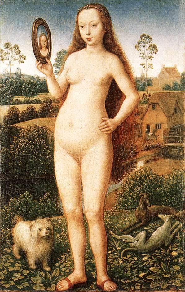 Vanity, central panel from the Triptych of Earthly Vanity and Divine Salvation by Hans Memling — Oil Painting Reproduction