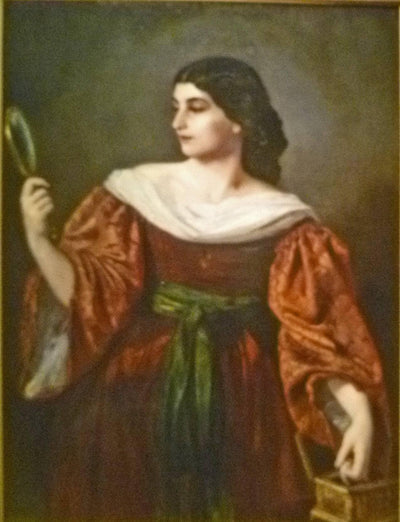 Vanity, portrait of his bride, Sophie Köbel in study