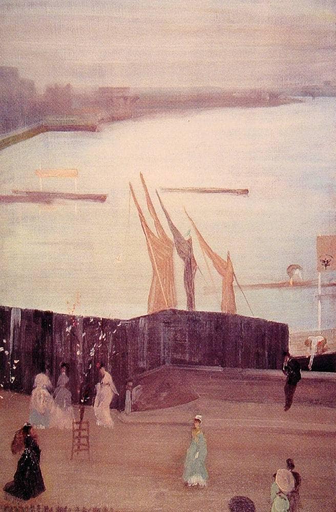 Variations in Pink and Grey: Chelsea by James McNeill Whistler — Oil Painting Reproduction
