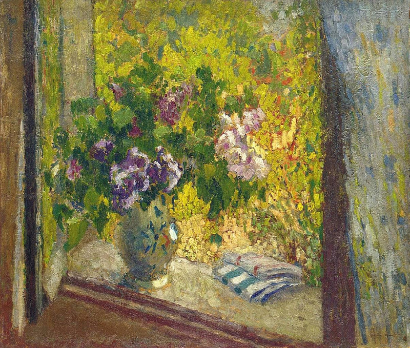 Vase of Flowers in a Window by Henri Martin — Oil Painting Reproduction