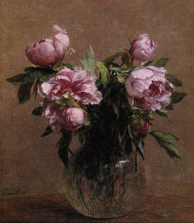 Vase of Peonies in bedroom
