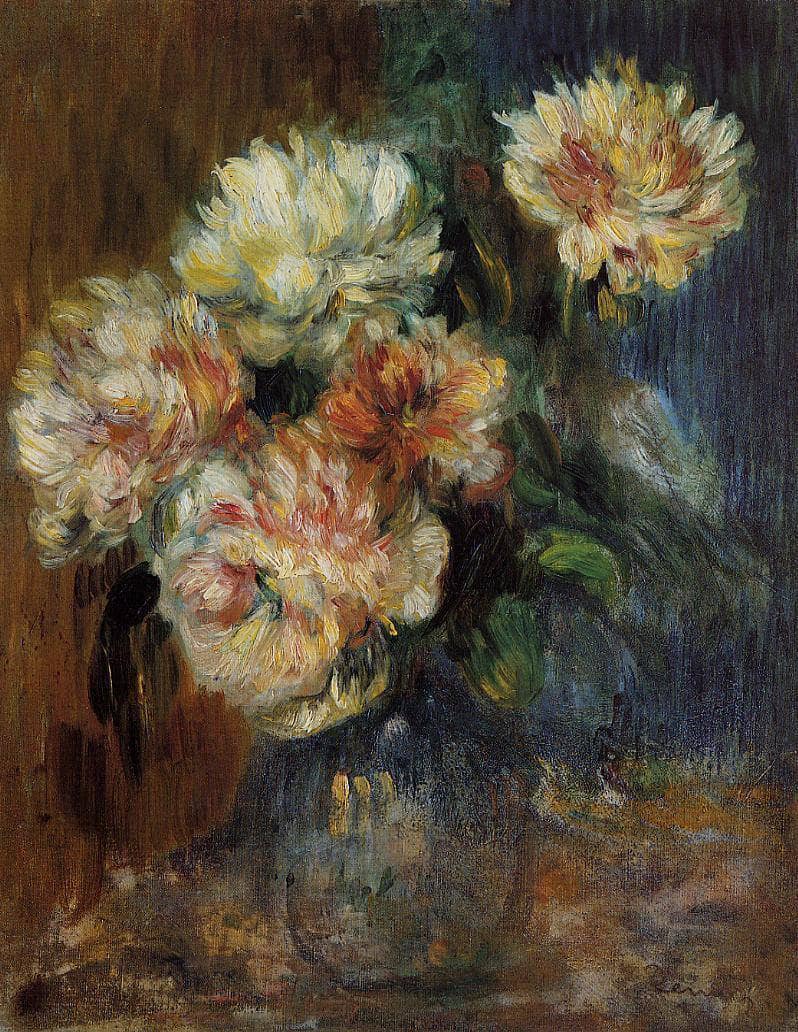 Vase of Peonies by Pierre-Auguste Renoir — Oil Painting Reproduction