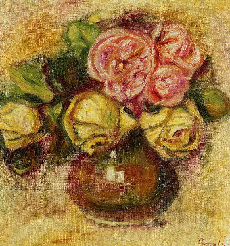 Vase of Roses by Pierre-Auguste Renoir — Oil Painting Reproduction