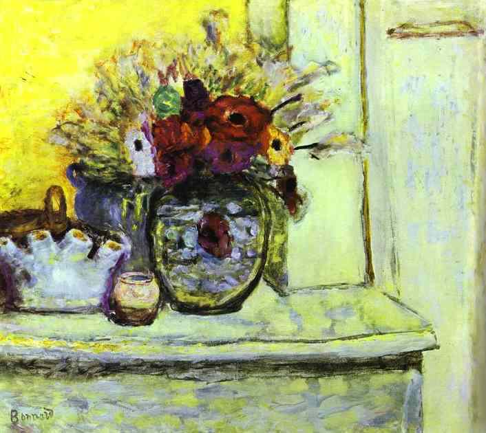 Vase with Anemonies and Empty Vase by Pierre Bonnard — Oil Painting Reproduction