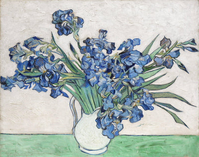 Vase with Irises in bedroom