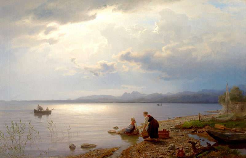 Ved Bredden Av Chiemsee by Hans Gude — Oil Painting Reproduction