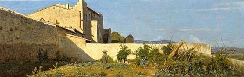 Vegetable garden in Castiglioncello by Odoardo Borrani, Oil Painting Reproduction