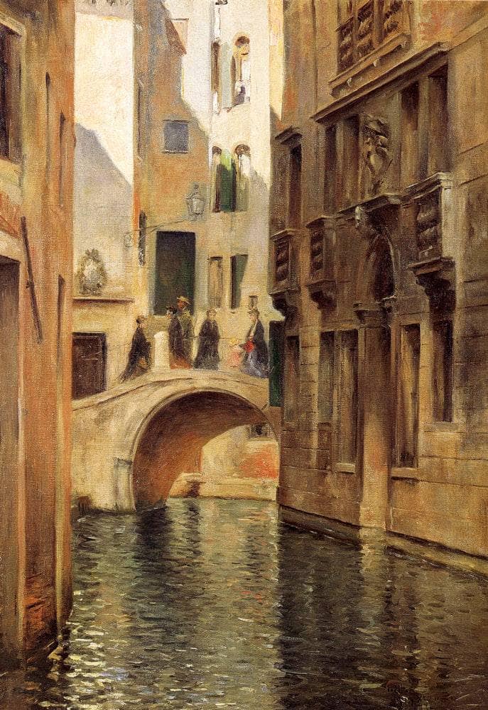 Venetian Canal by Julius LeBlanc Stewart — Oil Painting Reproduction