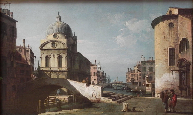 Venetian Capriccio, View of Santa Maria dei Miracoli by Bernardo Bellotto — Oil Painting Reproduction