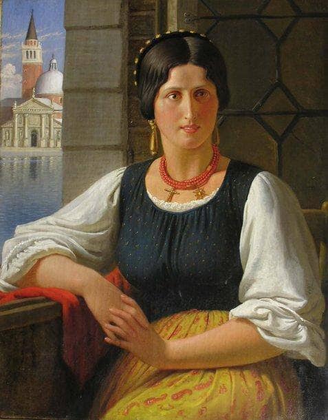 Venetian Woman by Ditlev Blunck, Oil Painting Reproduction