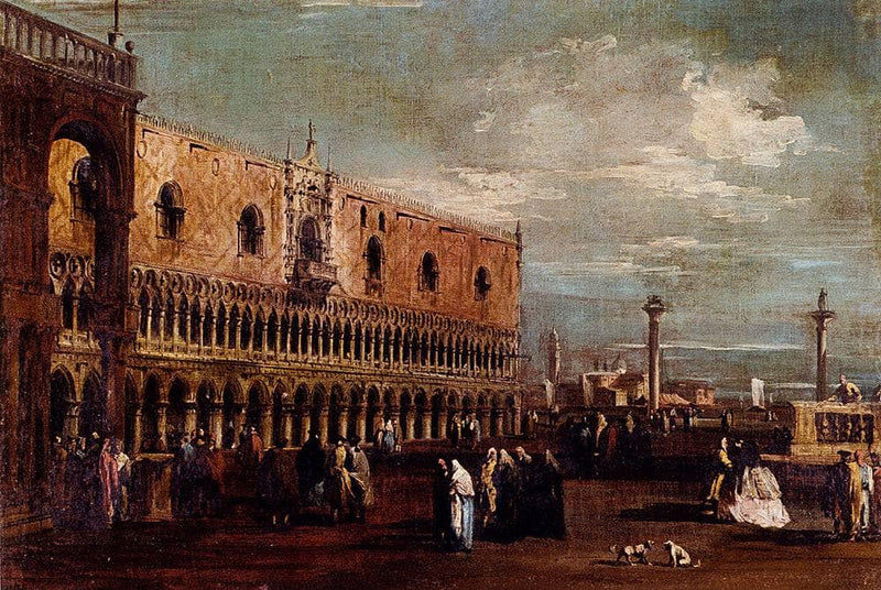Venice, a View of the Piazzetta Looking South with the Palazzo Ducale by Francesco Guardi — Oil Painting Reproduction