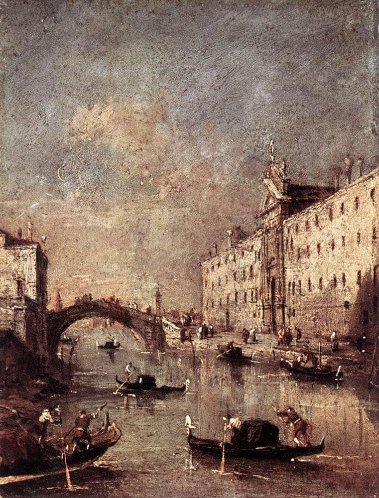 Venice, Il Rio dei Mendicanti by Francesco Guardi — Oil Painting Reproduction