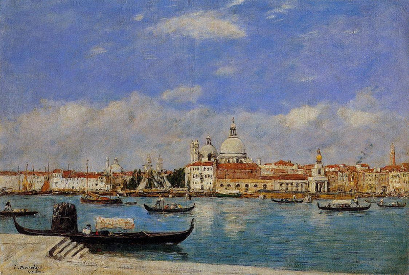 Venice, The Salute and the Douane, the Guidecca from the Rear, View from the Grand Canal by Eugene Boudin — Oil Painting Reproduction