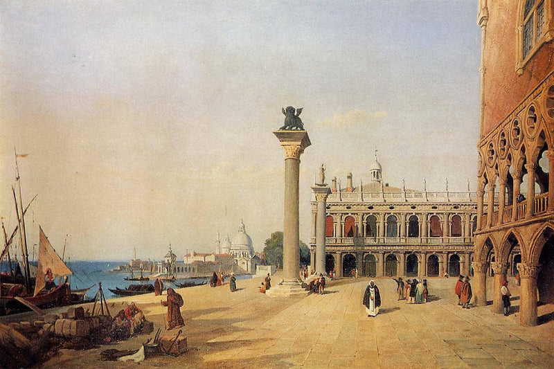 Venice View of the Esclavons Quay by Camille Corot — Oil Painting Reproduction