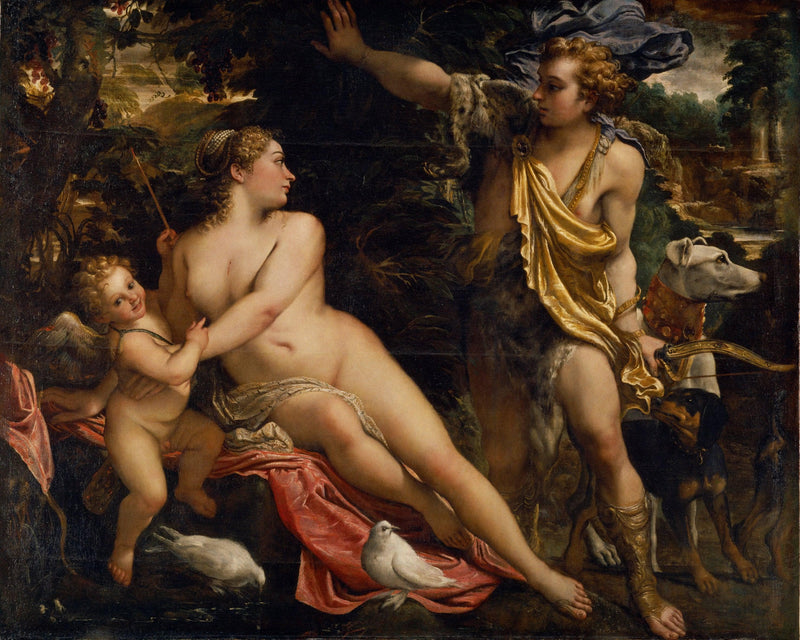 Venus, Adonis, and Cupid by Annibale Carracci — Oil Painting Reproduction