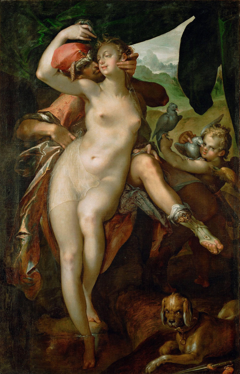 Venus and Adonis by Bartholomeus Spranger — Oil Painting Reproduction