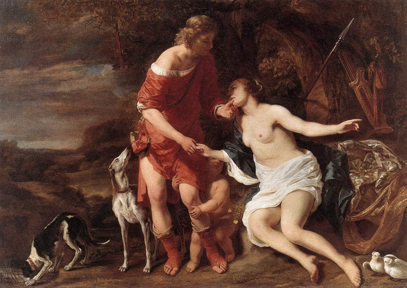 Venus and Adonis. by Ferdinand Bol — Oil Painting Reproduction