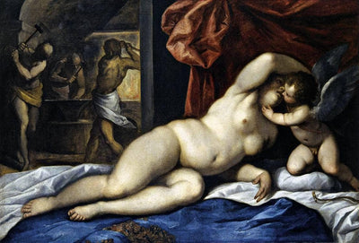 Venus and Cupid at Vulcan's Forge in modern living room