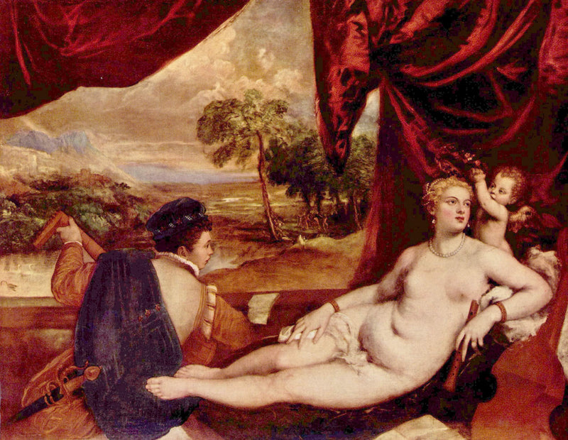 Venus and the Lute Player by Titian — Oil Painting Reproduction