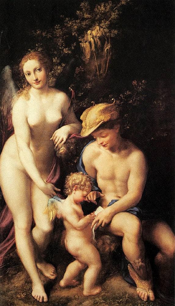 Venus with Mercury and Cupid (The School of Love) by Correggio — Oil Painting Reproduction
