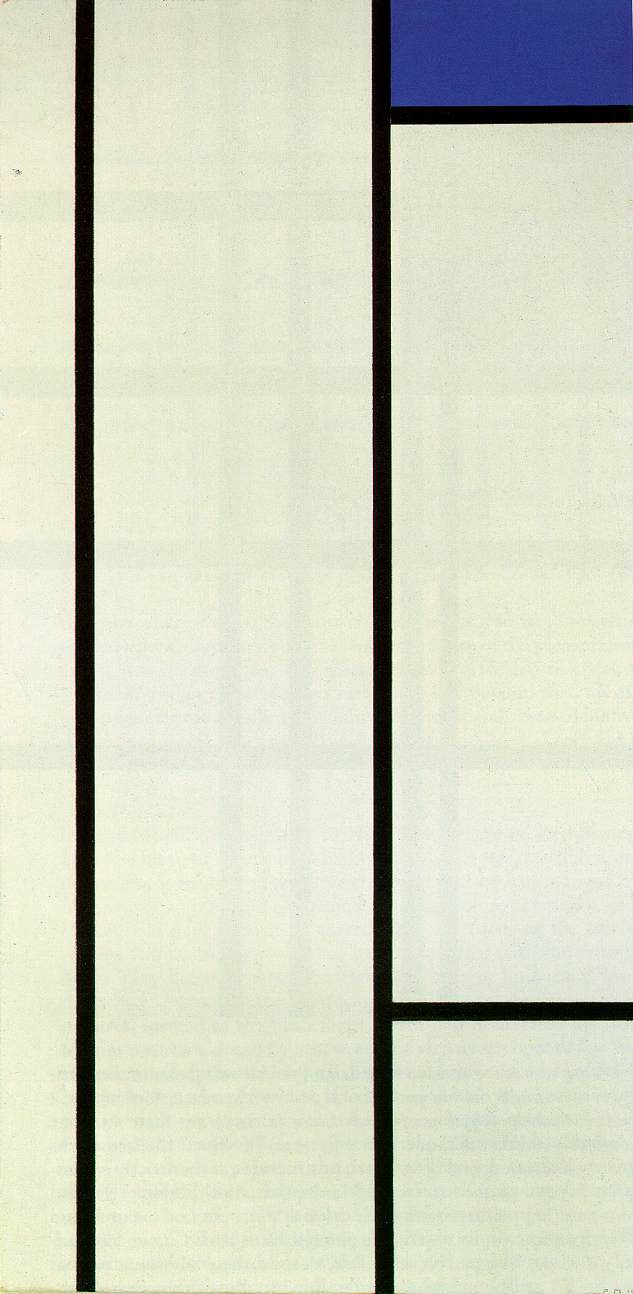 Vertical Composition with Blue and White by Piet Mondrian, Oil Painting Reproduction