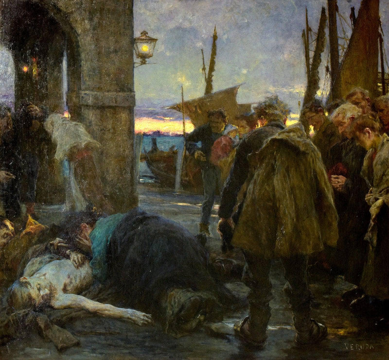 The return of the castaways by Umberto Veruda — Oil Painting Reproduction