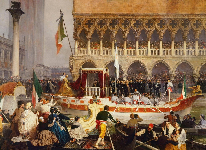 Victor Emmanuel II Entering Venice, 7 November 1866 by Gerolamo Induno — Oil Painting Reproduction