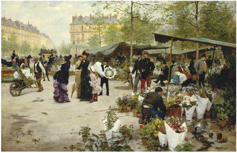 The lower market by Victor Gabriel Gilbert — Oil Painting Reproduction