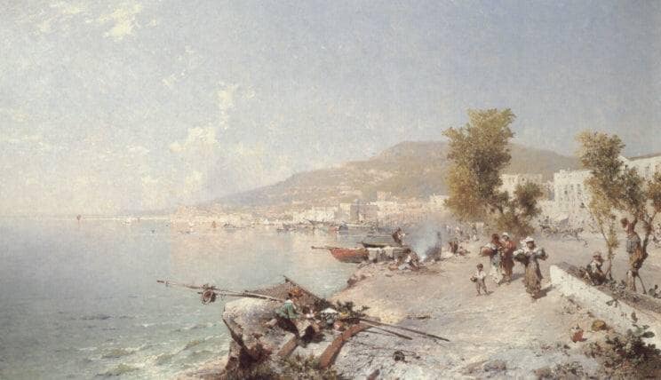 Vietri Sul Mare, Looking Towards Salerno by Franz Richard Unterberger — Oil Painting Reproduction