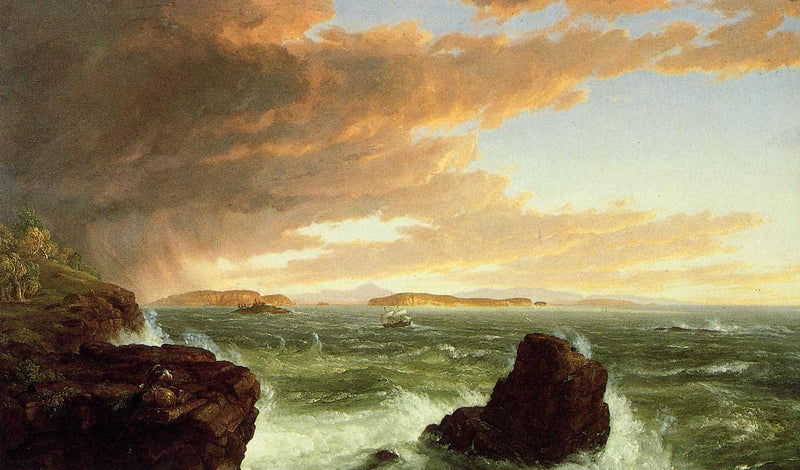 View Across Frenchman`s Bay from Mount Desert Island, After a Squall by Thomas Cole — Oil Painting Reproduction