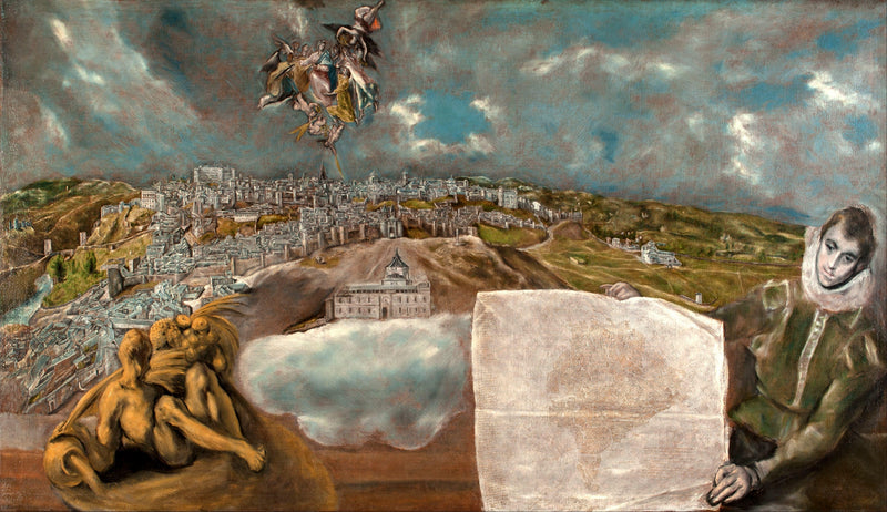 View and plan of Toledo by El Greco — Oil Painting Reproduction