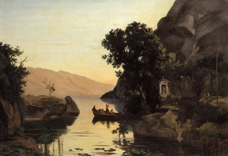 View at Riva, Italian Tyrol by Camille Corot — Oil Painting Reproduction