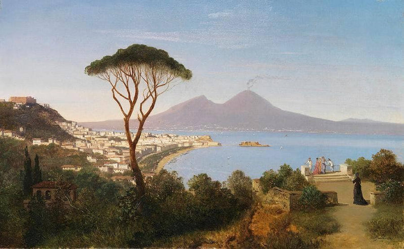 View From Posillipo To The Wide Bay Of Naples by Albert Zimmermann — Oil Painting Reproduction