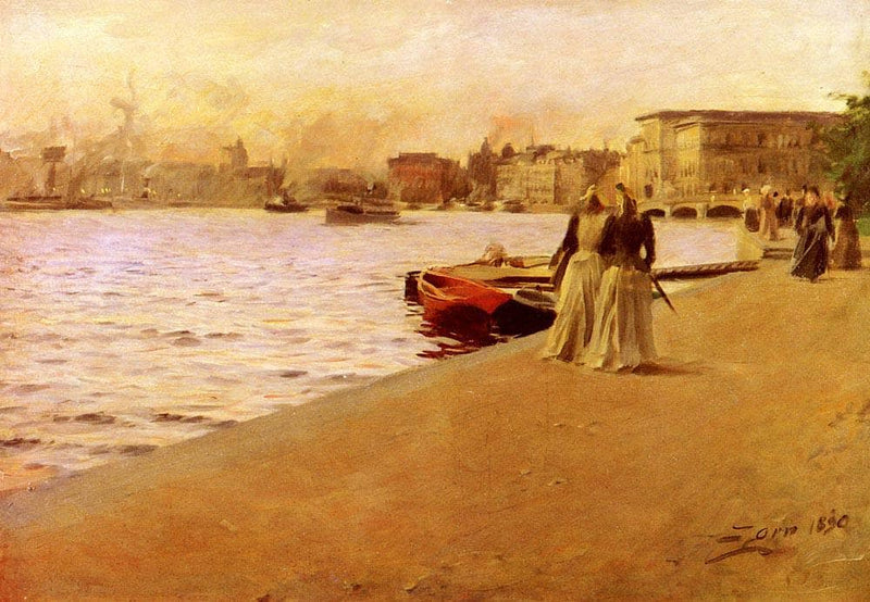 View from the Ship Island pier by Anders Zorn — Oil Painting Reproduction