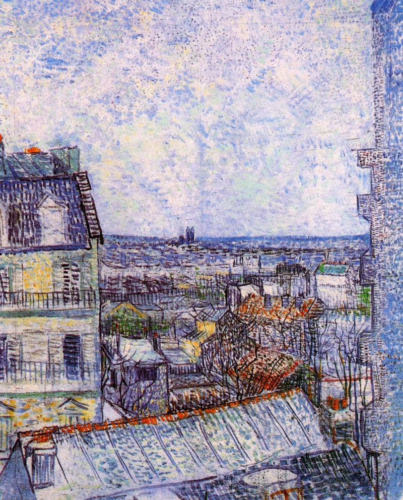 View from Vincent's room in the Rue Lepic by Vincent van Gogh — Oil Painting Reproduction