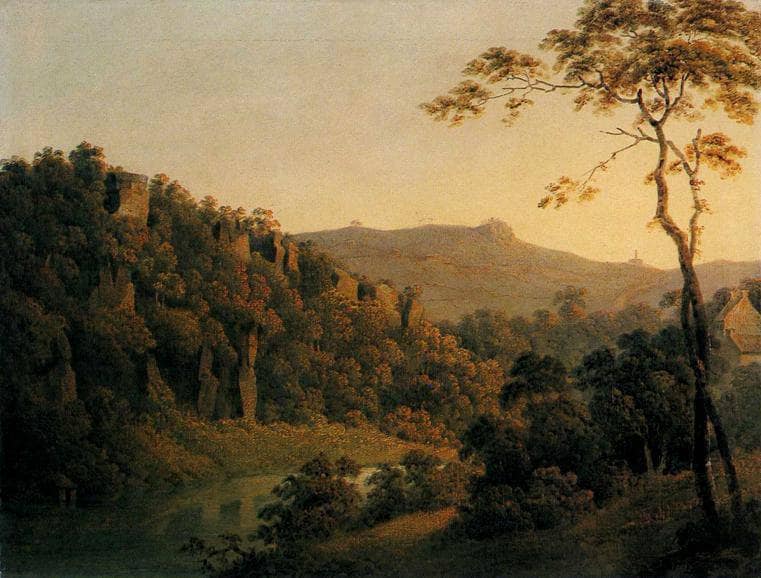 View in Matlock Dale, Looking Towards Black Rock Escarpment by Joseph Wright — Oil Painting Reproduction