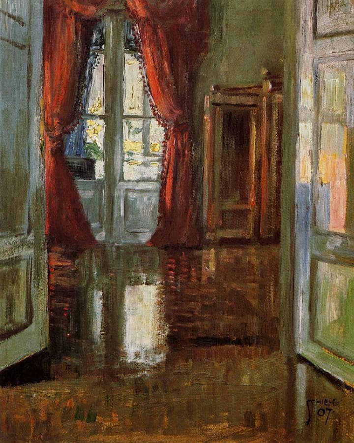 View into the Apartment of Leopold and Marie Czihaczek by Egon Schiele — Oil Painting Reproduction