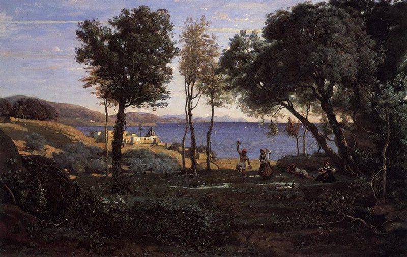 View near Naples by Camille Corot — Oil Painting Reproduction