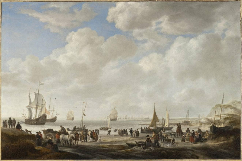 View of a Beach by Simon de Vlieger — Oil Painting Reproduction