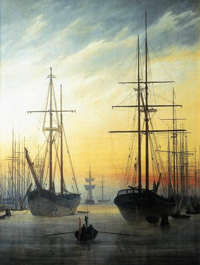 View of a Harbour by Caspar David Friedrich — Oil Painting Reproduction