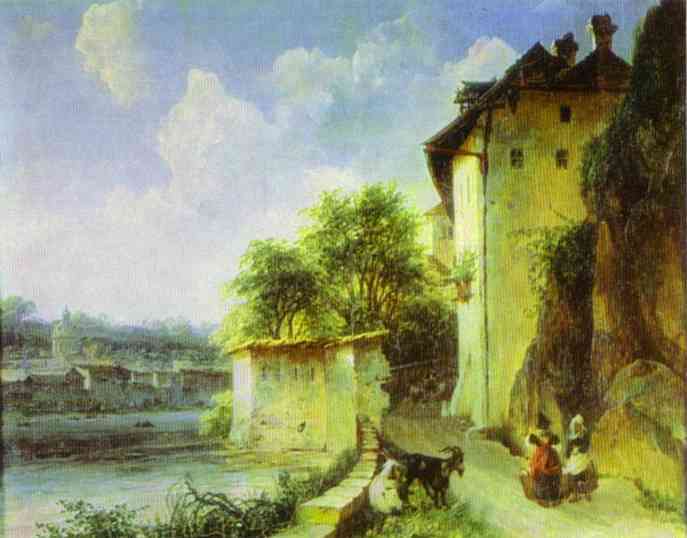 View of Albano, near Rome by Mikhail Lebedev — Oil Painting Reproduction
