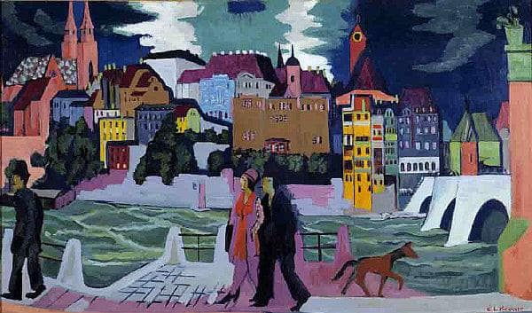 View of Basel and the Rhine by Ernst Ludwig Kirchner — Oil Painting Reproduction
