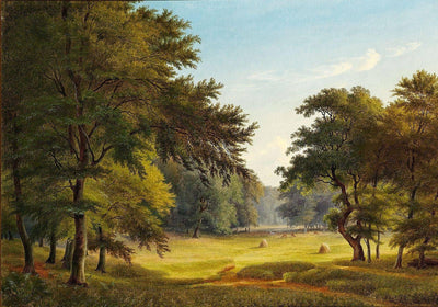 View of Dyrehaven (the Deer Garden) north of Copenhagen in modern living room