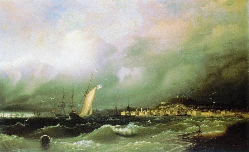 View of Feodosiya by Ivan Aivazovsky — Oil Painting Reproduction