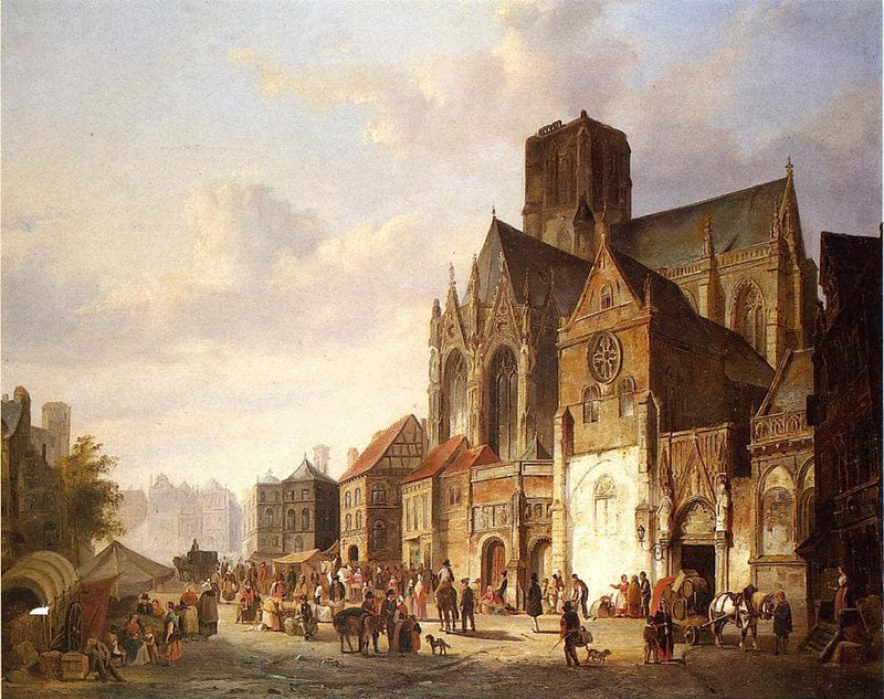 View of Montelspran by Cornelis Springer — Oil Painting Reproduction