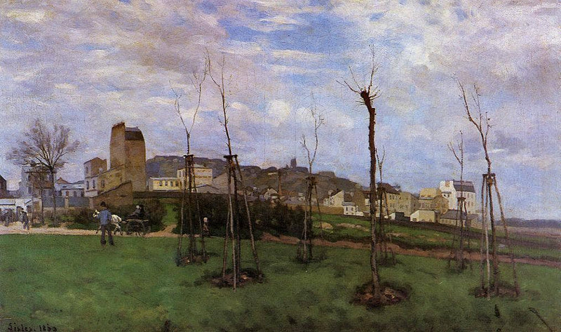 View of Montmartre from the Cite des Fleurs by Alfred Sisley — Oil Painting Reproduction