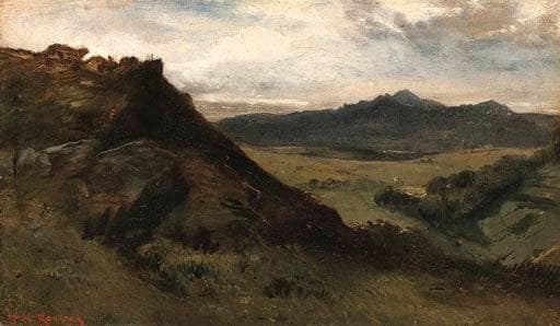 View of mountains, Auvergne by Theodore Rousseau — Oil Painting Reproduction