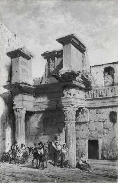 View of Rome with the forum of Nerva by Michele Cammarano — Oil Painting Reproduction