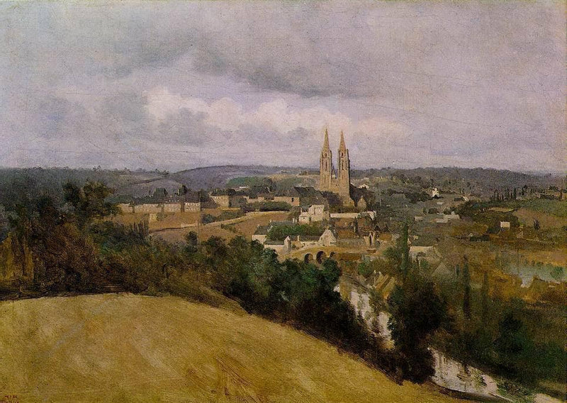 View of Saint Lo with the River Vire in the Foreground by Camille Corot — Oil Painting Reproduction